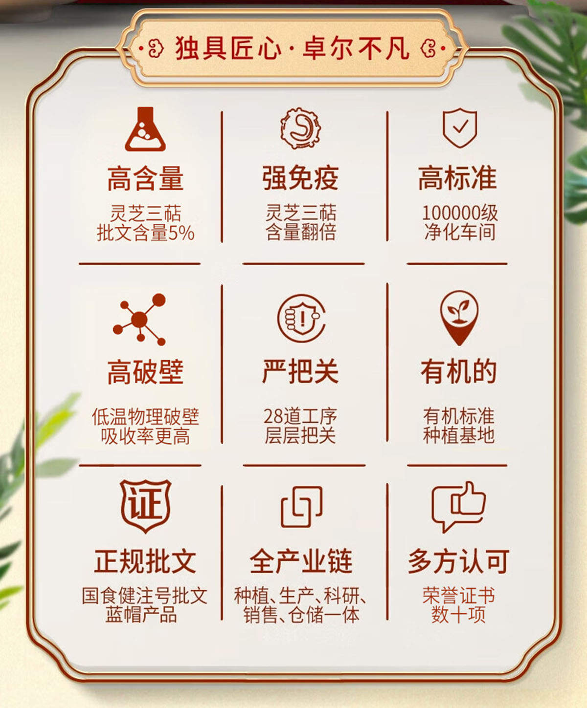芝人堂破壁灵芝孢子粉胶囊100g/含灵芝三萜5g